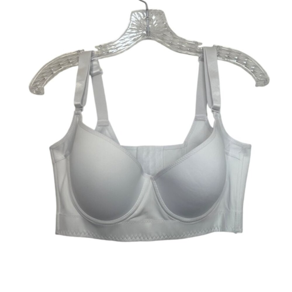 Wireless Full Coverage Bra 38E Soft White Seamless Comfort Hook Closure